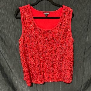 George brand / Red sequence top /‎ size XXL / S-42